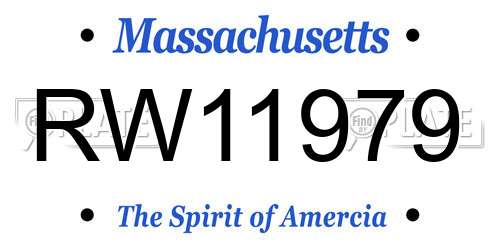 RW11979 Massachusetts License Plate