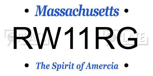RW11RG Massachusetts License Plate