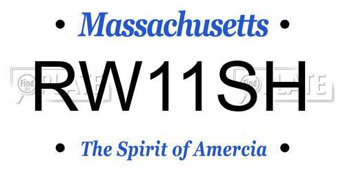 RW11SH Massachusetts License Plate