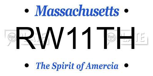 RW11TH Massachusetts License Plate