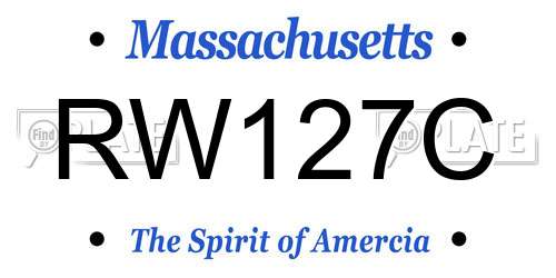 RW127C Massachusetts License Plate