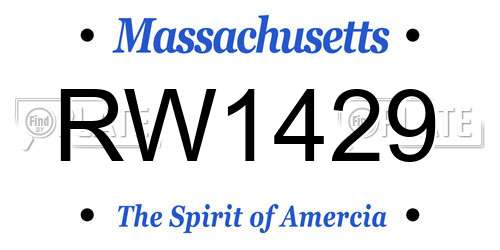 RW1429 Massachusetts License Plate