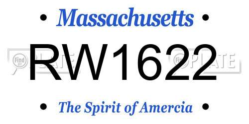 RW1622 Massachusetts License Plate