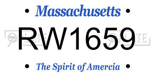 RW1659 Massachusetts License Plate