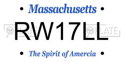 RW17LL Massachusetts License Plate