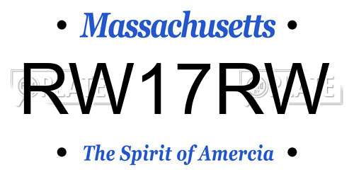 RW17RW Massachusetts License Plate