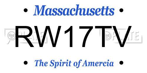 RW17TV Massachusetts License Plate