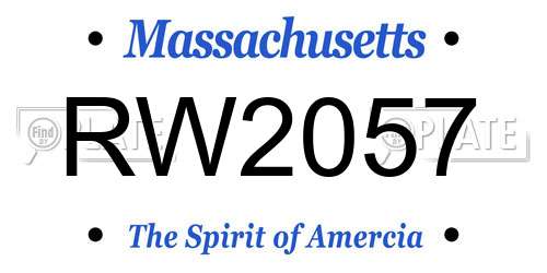 RW2057 Massachusetts License Plate