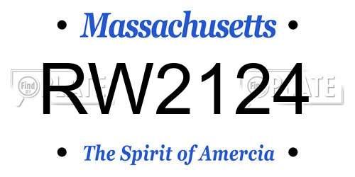 RW2124 Massachusetts License Plate