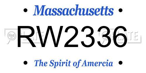 RW2336 Massachusetts License Plate