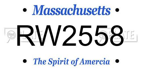 RW2558 Massachusetts License Plate