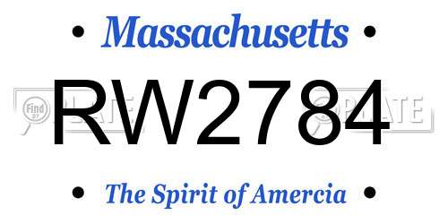 RW2784 Massachusetts License Plate