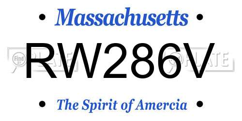 RW286V Massachusetts License Plate