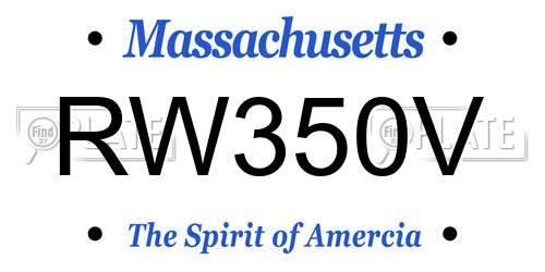 RW350V Massachusetts License Plate