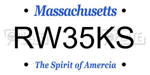 RW35KS Massachusetts License Plate