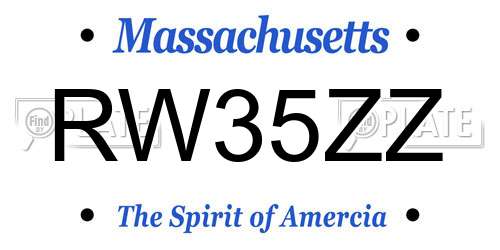RW35ZZ Massachusetts License Plate
