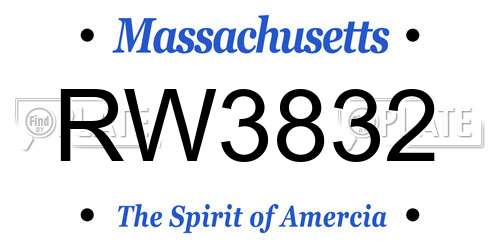 RW3832 Massachusetts License Plate