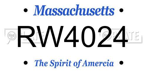 RW4024 Massachusetts License Plate