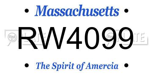 RW4099 Massachusetts License Plate