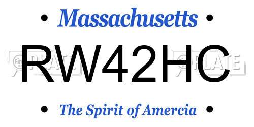RW42HC Massachusetts License Plate
