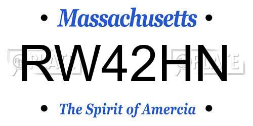 RW42HN Massachusetts License Plate