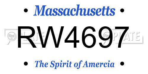 RW4697 Massachusetts License Plate