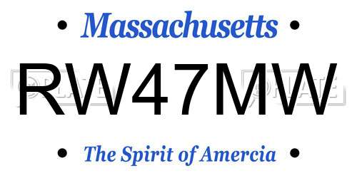 RW47MW Massachusetts License Plate