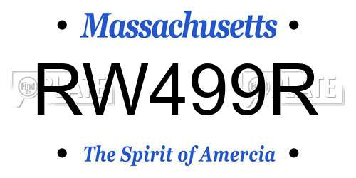 RW499R Massachusetts License Plate