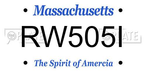 RW505I Massachusetts License Plate