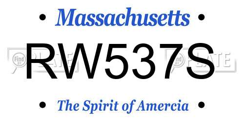 RW537S Massachusetts License Plate