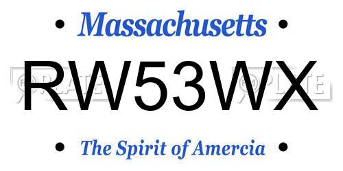 RW53WX Massachusetts License Plate