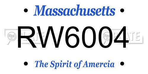 RW6004 Massachusetts License Plate