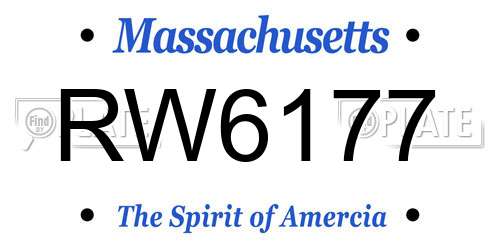 RW6177 Massachusetts License Plate