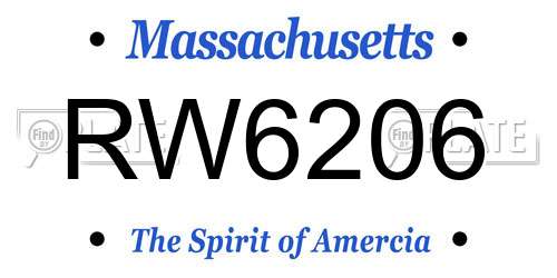 RW6206 Massachusetts License Plate