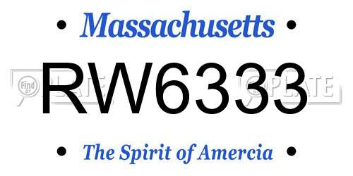 RW6333 Massachusetts License Plate