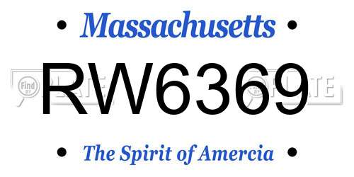 RW6369 Massachusetts License Plate