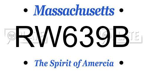RW639B Massachusetts License Plate