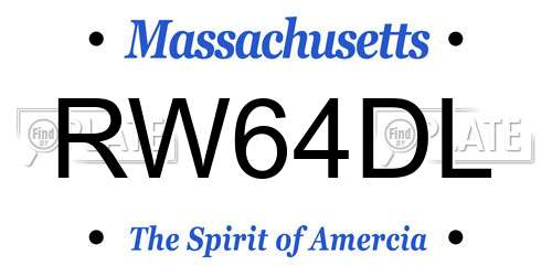 RW64DL Massachusetts License Plate
