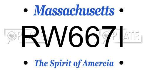 RW667I Massachusetts License Plate
