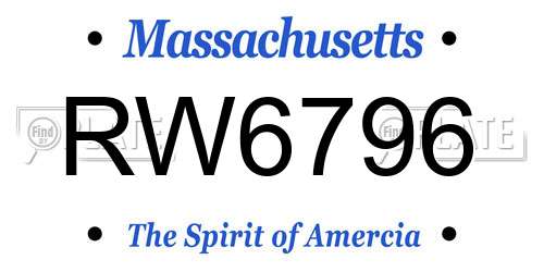 RW6796 Massachusetts License Plate