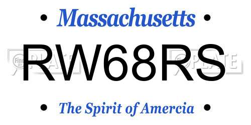 RW68RS Massachusetts License Plate