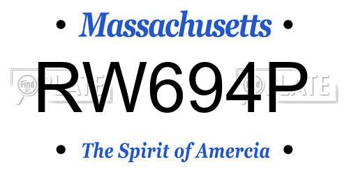 RW694P Massachusetts License Plate