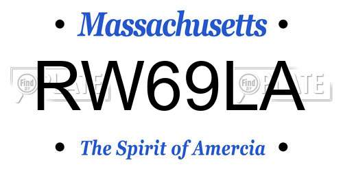 RW69LA Massachusetts License Plate