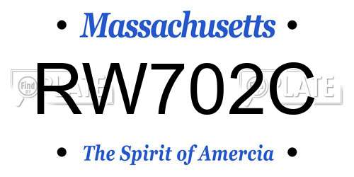 RW702C Massachusetts License Plate