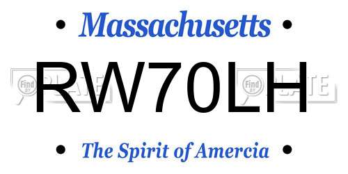 RW70LH Massachusetts License Plate