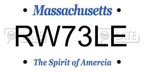 RW73LE Massachusetts License Plate