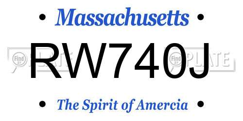RW740J Massachusetts License Plate