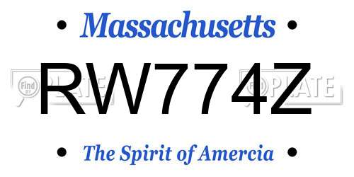 RW774Z Massachusetts License Plate