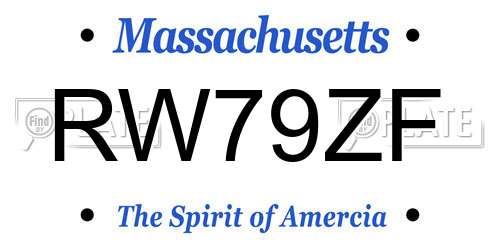 RW79ZF Massachusetts License Plate