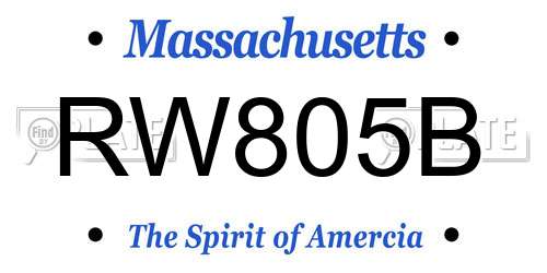 RW805B Massachusetts License Plate